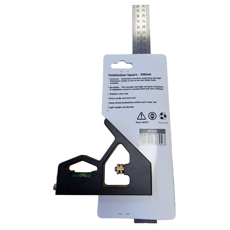 PTI Combination Square 12Inch/300mm, Engineers Set Square, Stainless Steel Angle