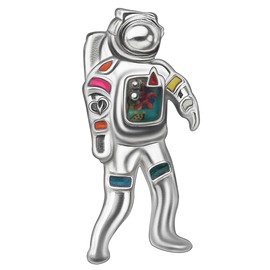 WEVENI Enamel Alloy Astronaut Brooches Pins For Women Girls Fashion Jewelry Scarf Hat Accessories Gift, M, Metal Zinc, no gemstone,
