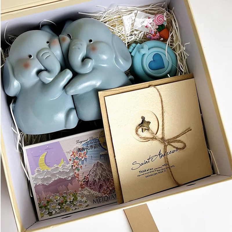 Decorative Elephant Book Ends, Resin Elephant Book Ends for Shelves,