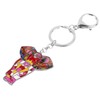 BONSNY Enamel Metal Chain Jungle Elephant Key Chains For Women