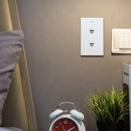 10 Pack 2 Port Ethernet Wall Plate, Cat6 Female to Female Wall Jack RJ45 Inline Coupler Wall Outlet, White