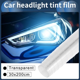 X AUTOHAUX Headlight Taillight Tint Film, Front Rear 78.74"x11.81" Car Fog Light Vinyl Sheet Cover PVC Clear, 1 Pc