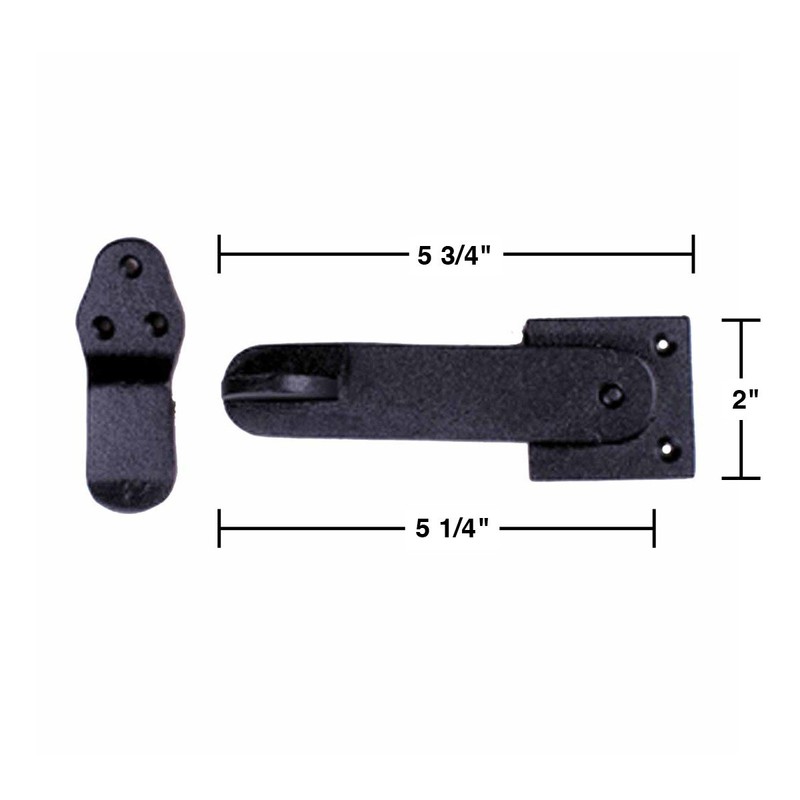 Renovators Supply Manufacturing Door Latch 5 3/4 in. Black Wrought
