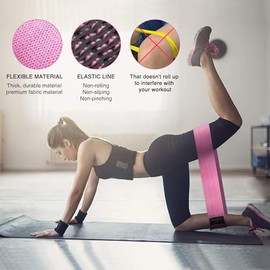 Bandas Elasticas Musculacion Fitness, Set de 3 Bandas Resistencia Cintas Elasticas Fitness Antideslizantes de Tela 3 Niveles de Resistencia para Cross