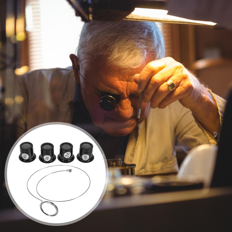 TEHAUX Watch Loupe Magnifier Set, 4pcs Hands-Free Eye Loupe 3X