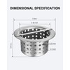 Phivan Commercial Floor Drain Strainer 3-1/2" Sink Drain Strainer Basket