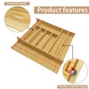 APMOE Bamboo Drawer Organizer with Handle, Silverware Utensil Drawer Organizer