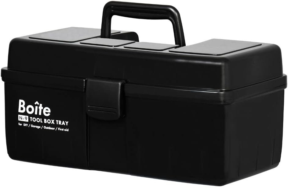 Caja de herramientas de Best Ko, caja de herramientas para cochera de bricolaje, caja de herramientas al aire libre, piezas negras MA-4026 Boite