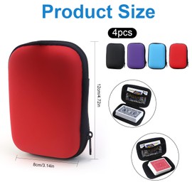 VAIAV Playing Card Box, Set of 4 Playing Cards Case, Card Box, Playing Cards Storage, Playing Cards Bag for UNO, Cards, Playing Cards