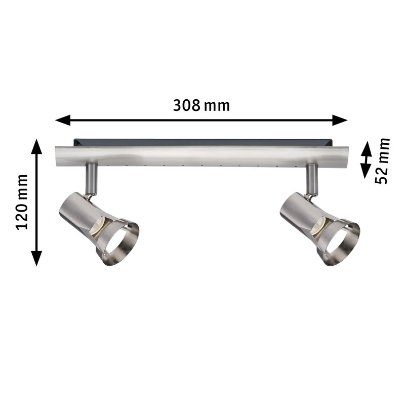 Paulmann 66699 Spotlight Teja max 2x10W GU10 Nickel 230V Metal,