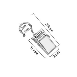 Curtain Hook Clips, Insert Your Preferred Fabric for Your Own Original Curtains, 16-Piece Set (Silver)