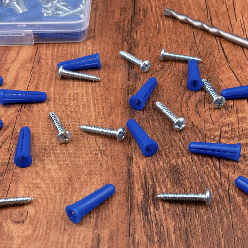 KURUI #10-12 Concrete Anchors and Screws Kit, 220PCs Wall Anchors