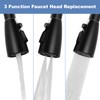 WOWOW Kitchen Faucet Head Replacement Matte Black，3 Function Pull Out