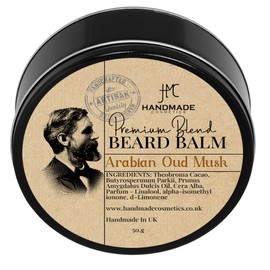 Beard Balm Sandalwood | Oud Natural Beard Taming Styling, 50ml (Arabian Oud Musk)