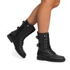 DREAM PAIRS Women's Terran Black Mid Calf Built-in Wallet Pocket