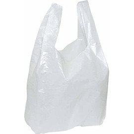 Pack of 100 300 x 200 x 600 mm Shirt Carrier Bags Plastic Bags White Carry Bag Suitable for Food