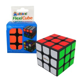 alldoro 60338 Flexi Cube Magic Cube 3 x 3 x 3, Edge Length Approx. 5.5 cm, 3D Magic Puzzle, Magic Cube, Speed Cube as Logic & Finger Toy, for Children and Adults, Classic 3 x 3 Square, Colourful