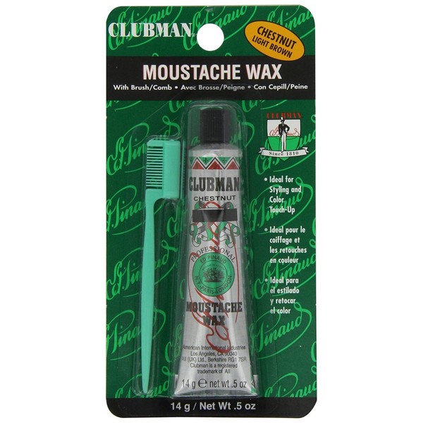 Clubman Moustache Wax Chestnut 0.50 oz (Packs of 3)