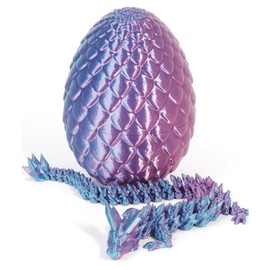 HTTDSLF 3D Printed Dragon Egg with Dragon, Mysterious 3D Print Dragon, Movable 3D Printed Dragon, Dragon Toy, Surprise Easter Gift for Children Adults Gifts