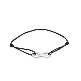 Vanbelle Sterling Silver Jewelry - Rhodium Plated with 925 Stamp - Infinity Bracelet with Adjustable Cotton String - Elegant Handcrafted for Women - 12" Long