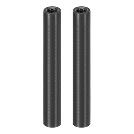 PATIKIL 2pcs M3 Metal Threaded Standoff Spacer Nuts, Round Aluminum Spacers Female Coupling Screws, 1/8" ID x 3/16" OD, Black, (40mm L)