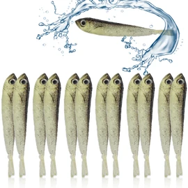 Soft Bionic Fishing Lure, Fishing Lures Bait Swimbaits Slow Sinking Swimbait for Bass Trout Walleye Pike Saltwater and Freshwater 10 Pcs