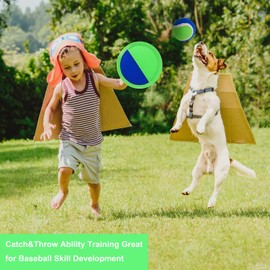 PULEEBO Catch Ball Game for Kids-Beach Toys Backyard Lawn Toss and Catch Games -Upgraded Version Throw Sticky Balls and Catch Game Toys for Kids Boys Girls Adults Family Outside Gifts