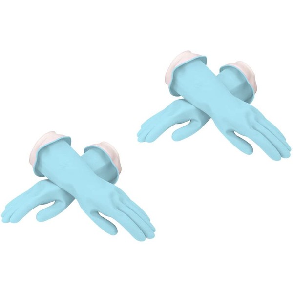 NEW! Casabella Premium "WaterBlock" Gloves Blue 2 Pair(4 Gloves) (Medium)
