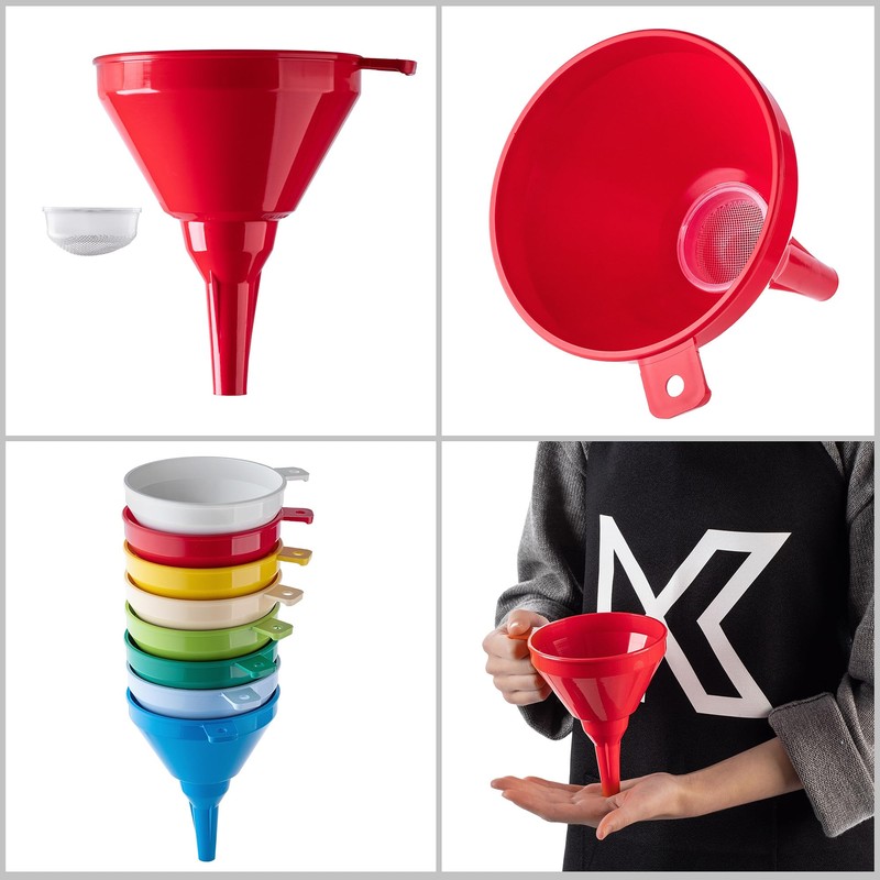 KADAX Funnel with Fine Mesh Strainer for Precise Filling and
