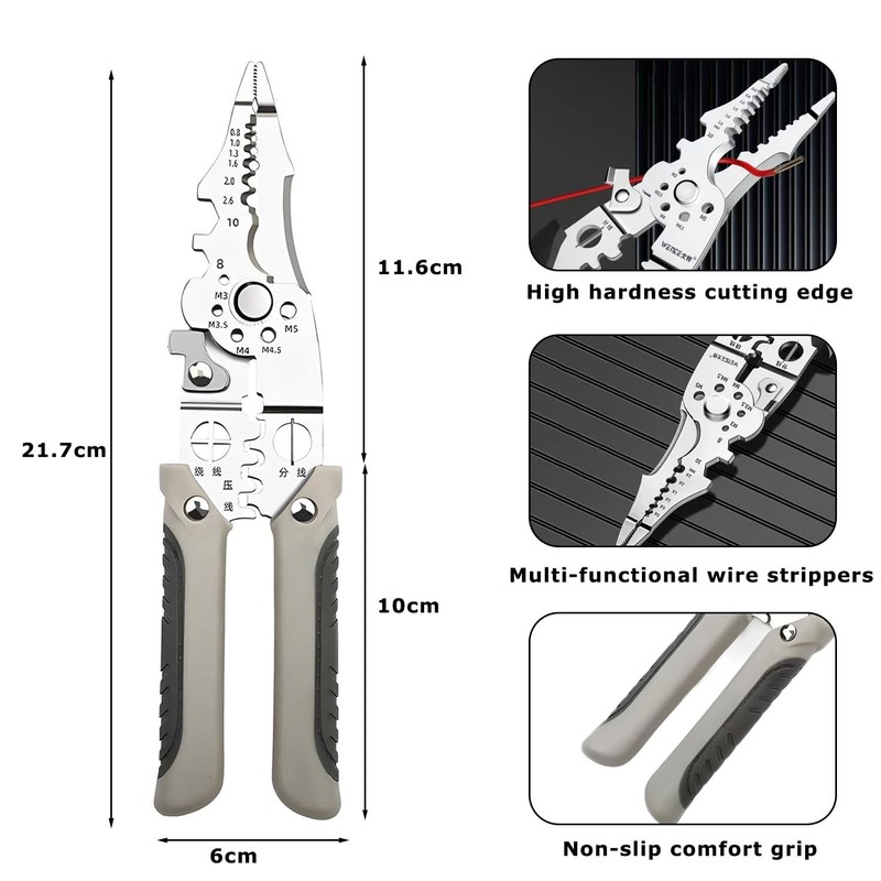 JDCMEI Wire Stripper, Multifunctional Wire Stripping Tool, Cable Stripper, Wire