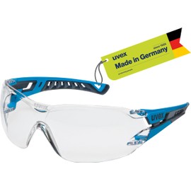 Uvex pheos nxt - premium safety glasses - anti-fog interior, extremely scratch-resistant and chemical resistant exterior - anthracite/blue, transparent - one size