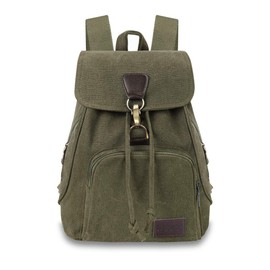 Qyoubi Canvas Fashion Backpacks Casual Outdoor Shopping School Rucksack Multipurpose Sports Handbag Hiking Bag Green