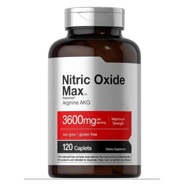 100% Pure Nitric Oxide Max 3600mg | 120 Caplets |