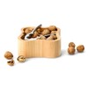 Continenta Square Rubber Wood Nut Shell with Integrated Quality Nutcracker,