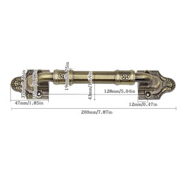 HSEANHM Sliding Barn Door Pull Handle Hardware for Wooden Garden Gate Shed Cabinet Door Large Wooden Door Handle Antique doorknob Vintage Door Handle (4, Bronze Tone7.87in)