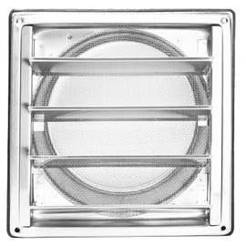 Dazhtu 125 mm Ventilation Grille with Check Flap, Slats and Weather Protection Grille, Ideal for External Wall Mounting of Ventilation Systems and Cooker Hoods with Rubber Seal and Screws