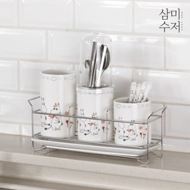 Sammi [Spoon] Moomin The Kitchen 3-tier wire mesh cutlery container / 삼미  [수저]무민 더키친 3단 철망 수저통