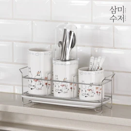 Sammi [Spoon] Moomin The Kitchen 3-tier wire mesh cutlery container / 삼미  [수저]무민 더키친 3단 철망 수저통