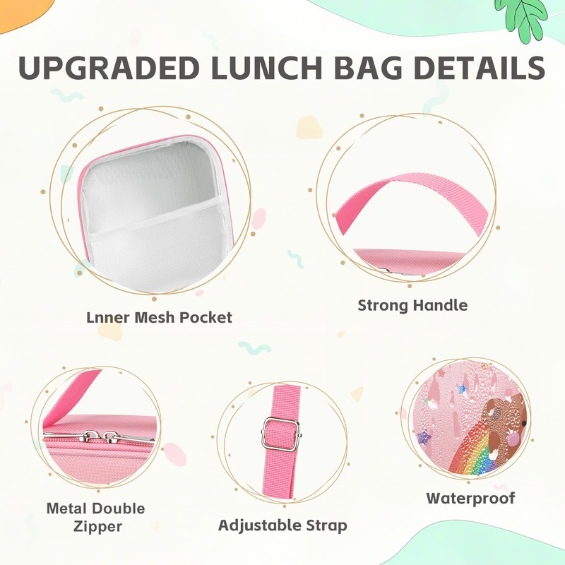 HAWEEK Lunch Bag With Adjustable Shoulder Strap, Insulated Lunch Bag