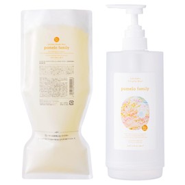 Bababu Store Pomelo Baby Soap Refill 600ml + Bottle Set, Developed by Midwife HISAKO (Developed by Midwife), Moisturizing, Additive-free, Organic, Whole Body Shampoo, Baby Shampoo, Baby Shower, Baby