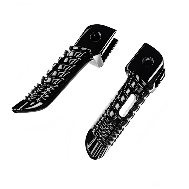 Motorcycles Black Front Rider Foot Pegs Footrest Bracket Fit For