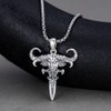 PELOVNY Bull Necklace 925 Sterling Silver Bull Sword Pendant Bull