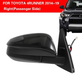 Marretoo for Toyota 4Runner 2014-2024 Right Passenger Side View Mirror Assembly replacement for 4Runner Accessories BLACK (RH) 5Pin TO1321313 8791035B90-PFM