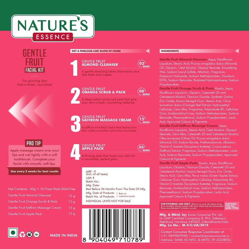 Nature's Essence Kit facial de frutas suaves (45 gramos+30 ml)