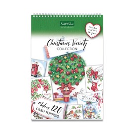 Katy Sue Christmas Variety Collection Papercraft Pad (NOT pre-Cut/die-Cut) - 40 Sheets of Christmas Card Making Toppers, Designs, Elements, Verses.