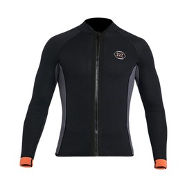 D340136M-BK-M Men's Tupper-Wet Jacket, 0.1 inch (3 mm), Front Zip, Neoprene, Long Sleeve, Wet Jacket, Surfing, Diving, Marine Sports, Snorkeling, Fishing