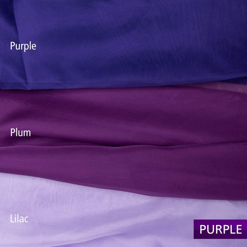 Basic Sense Plain Chiffon Soft Sheer Scarf, Purple