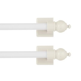 Kenney KN40345 Sidelight Magnetic Window Curtain Rod, 8.75 to 15.75-Inch, White