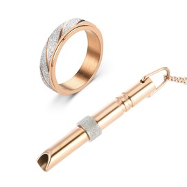 Asheyya Breathing Necklace, Whistle Anxiety Necklace for Anxiety Relief Meditation, Rose Gold Breathlace for Men Women