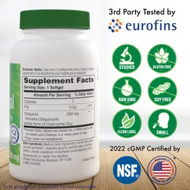 Health Thru Nutrition Ubiquinol 200mg as Kaneka QH Reduced CoQ-10 | Stabilized - 3rd Party Tested | Enhanced Bioavailability | Cardiovascular & Mitochondria Function Support | Non-GMO (Pack of 30)